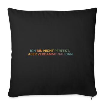 Almost perfect: honest message - Sofa pillowcase 17,3'' x 17,3'' (45 x 45 cm) - black - Front