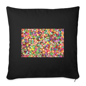Ambiance colorée - Housse de coussin décorative 45 x 45 cm - noir - Devant