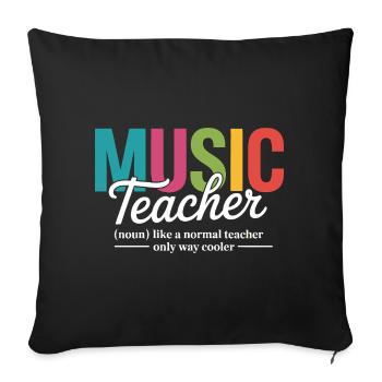 Illustration vibrante de professeur de musique - Housse de coussin décorative 45 x 45 cm - noir - Devant