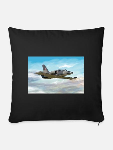 L-39 Albatros - Sofakissenbezug 45 x 45 cm - Schwarz