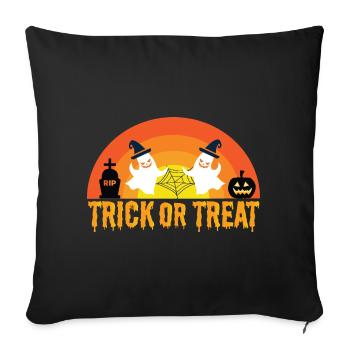 Trick or Treat - Halloween Ghosts and Pumpkins - Sofa pillowcase 17,3'' x 17,3'' (45 x 45 cm) - black - Front