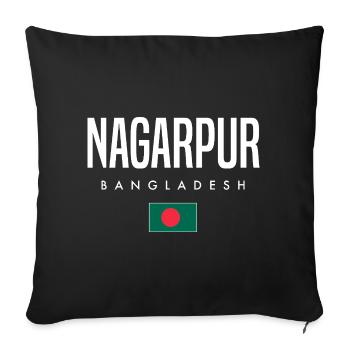 Nagarpur Bangladesh - Sofa pillowcase 17,3'' x 17,3'' (45 x 45 cm) - black - Front