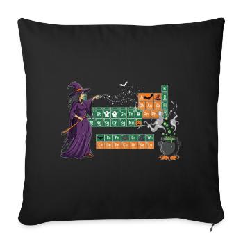 Tableau périodique sur le thème des sorcières et des potions enchanteresses - Housse de coussin décorative 45 x 45 cm - noir - Devant