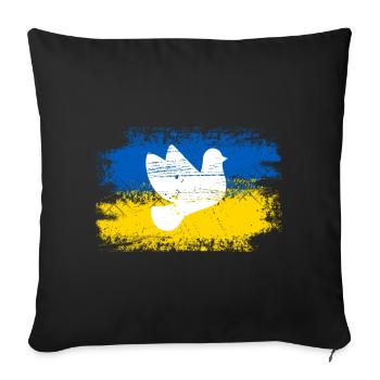 L’Ukraine : Colombe de la Paix - Housse de coussin décorative 45 x 45 cm - noir - Devant