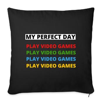 My Perfect Day Rainbow Gaming - Sofa pillowcase 17,3'' x 17,3'' (45 x 45 cm) - black - Front