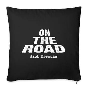 On the Road by Jack Kerouac - Sofa pillowcase 17,3'' x 17,3'' (45 x 45 cm) - black - Front
