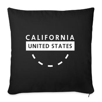California Stamp USA Vintage Circle - Sofa pillowcase 17,3'' x 17,3'' (45 x 45 cm) - black - Front