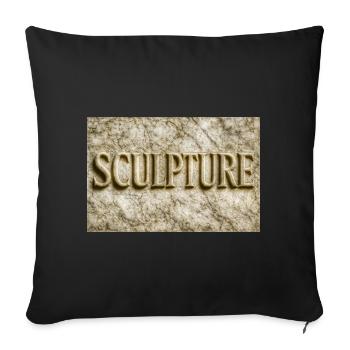 Stone Sculpted Letters - Sofa pillowcase 17,3'' x 17,3'' (45 x 45 cm) - black - Front