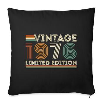 1976 Vintage Retro Geburtstagsgeschenk - Sofakissenbezug 45 x 45 cm - Schwarz - Vorne