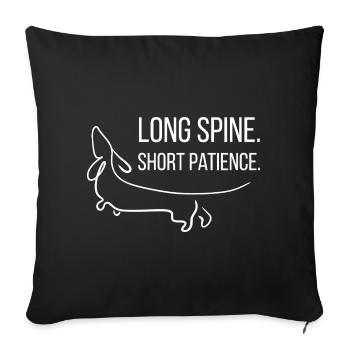 Short-legged. Stubborn. Dachshund. - Sofa pillowcase 17,3'' x 17,3'' (45 x 45 cm) - black - Front