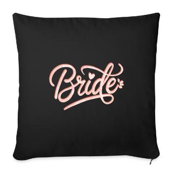 Bridal glitter font - Sofa pillowcase 17,3'' x 17,3'' (45 x 45 cm) - black - Front