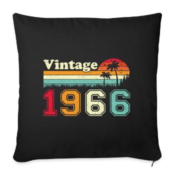 1966 Vintage Retro Geburtstagsgeschenk - Sofakissenbezug 45 x 45 cm - Schwarz - Vorne