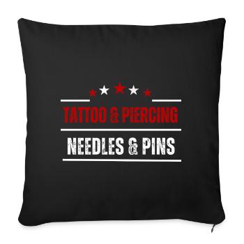 Needles & Pins Stars - Sofa pillowcase 17,3'' x 17,3'' (45 x 45 cm) - black - Front