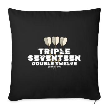 Paiement des fléchettes vintage 1975 - Housse de coussin décorative 45 x 45 cm - noir - Devant