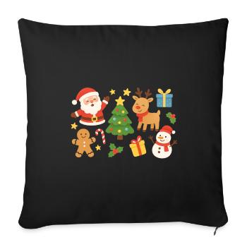 Christmas Magic Santa Reindeer Tree - Sofa pillowcase 17,3'' x 17,3'' (45 x 45 cm) - black - Front