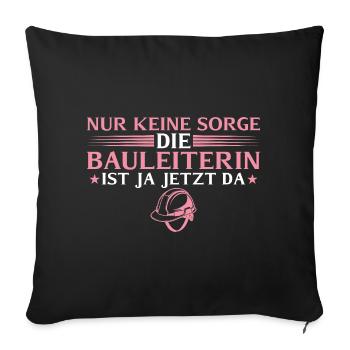 House construction - construction manager is here now - Sofa pillowcase 17,3'' x 17,3'' (45 x 45 cm) - black - Front