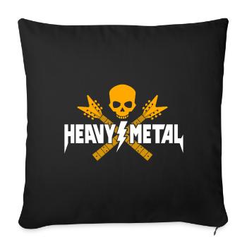 Heavy Metal Skull with Guitars - Sofa pillowcase 17,3'' x 17,3'' (45 x 45 cm) - black - Front