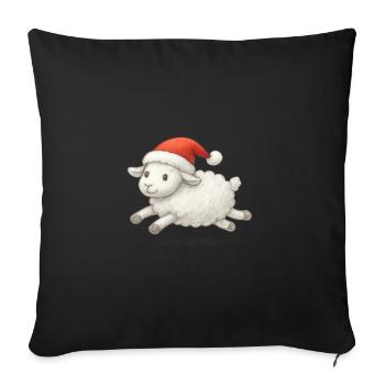 Moutons avec un chapeau de Père Noël - Housse de coussin décorative 45 x 45 cm - noir - Devant