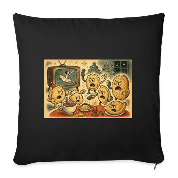 Rebellion am Fernsehabend - Sofakissenbezug 45 x 45 cm - Schwarz - Vorne