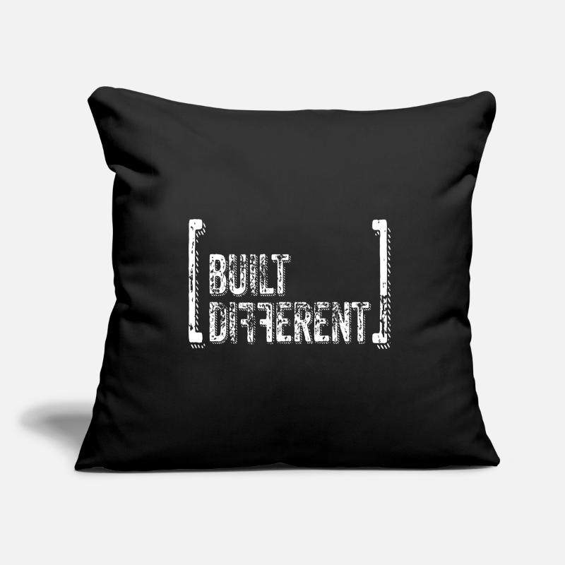 Built Different Distressed Quote Sofa pillowcase 17,3'' x 17,3'' (45 x 45 cm)