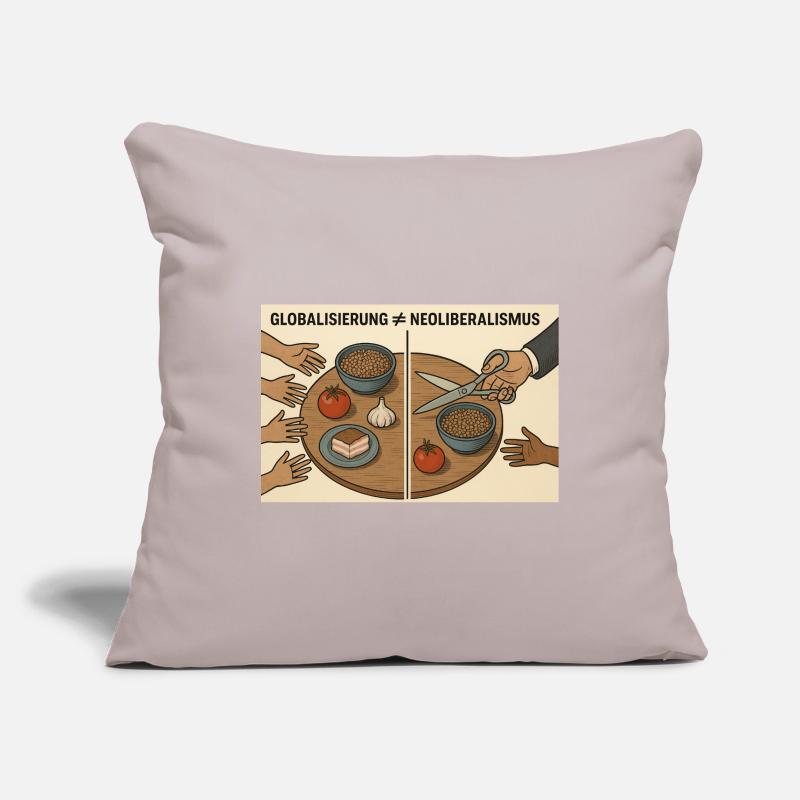 Globalization vs Neoliberalism Sofa pillowcase 17,3'' x 17,3'' (45 x 45 cm)