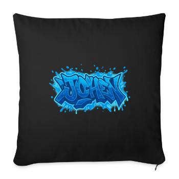 Graffiti  JOHEN Prénom cadeau idéal imprimable  - Housse de coussin décorative 45 x 45 cm - noir - Devant