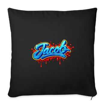 GRAFFITI NAME JACOB  FOR  PERFECT GIFT PRINTABLE  - Housse de coussin décorative 45 x 45 cm - noir - Devant