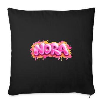 NORA GRAFFITI NAME FOR PERFECT GIFT PRINTABLE on c - Housse de coussin décorative 45 x 45 cm - noir - Devant