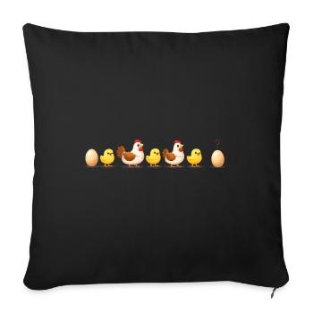 Evolution egg chick hen darwin - Sofa pillowcase 17,3'' x 17,3'' (45 x 45 cm) - black - Front