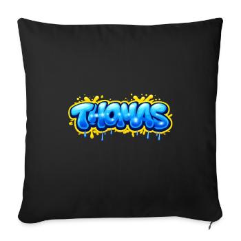 THOMAS GRAFFITI NAME FOR PERFECT GIFT PRINTABLE on - Sofa pillowcase 17,3'' x 17,3'' (45 x 45 cm) - black - Front
