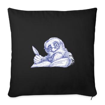 Senior Writer with Pen Drawing - Sofa pillowcase 17,3'' x 17,3'' (45 x 45 cm) - black - Front