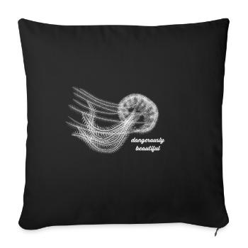 Dangerously Beautiful – Elegant Jellyfish & Sea - Sofa pillowcase 17,3'' x 17,3'' (45 x 45 cm) - black - Front