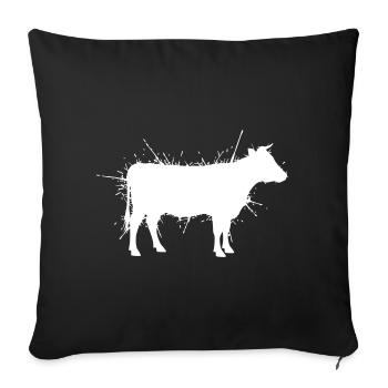 Cow Silhouette Grunge Splash Vector - Sofa pillowcase 17,3'' x 17,3'' (45 x 45 cm) - black - Front