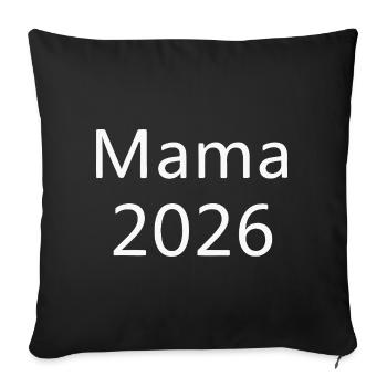 Maman 2026 - Housse de coussin décorative 45 x 45 cm - noir - Devant