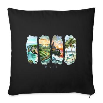 Design de Bali – Motif de vacances sur une île tropicale - Housse de coussin décorative 45 x 45 cm - noir - Devant