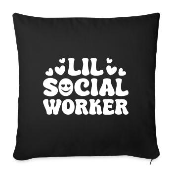 Assistant social Quota Lil Assistant social Travail social - Housse de coussin décorative 45 x 45 cm - noir - Devant