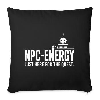 Énergie PNJ Juste ici pour la quête - Housse de coussin décorative 45 x 45 cm - noir - Devant