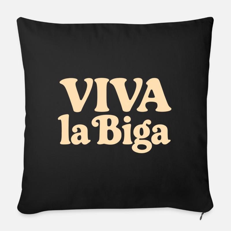 Viva la Biga - Es lebe der Vorteig! - Sofakissenbezug 45 x 45 cm - Schwarz