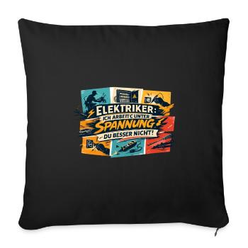 Under Voltage Electrician Saying - Sofa pillowcase 17,3'' x 17,3'' (45 x 45 cm) - black - Front