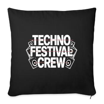 Techno Festival Crew – Techo Party Outfit - Sofa pillowcase 17,3'' x 17,3'' (45 x 45 cm) - black - Front