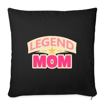 Maman légende – Drôle de Mère Design - Housse de coussin décorative 45 x 45 cm - noir - Devant