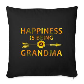 Le bonheur, c’est être une chemise drôle de grand-mère - Housse de coussin décorative 45 x 45 cm - noir - Devant