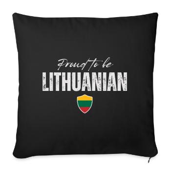 Proud Lithuanian, fabriqué en Lituanie - Housse de coussin décorative 45 x 45 cm - noir - Devant
