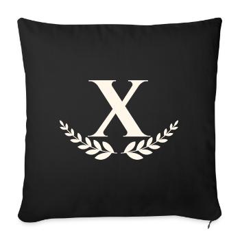 X - Sofakissenbezug 45 x 45 cm - Schwarz - Vorne