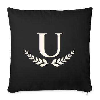 U - Housse de coussin décorative 45 x 45 cm - noir - Devant
