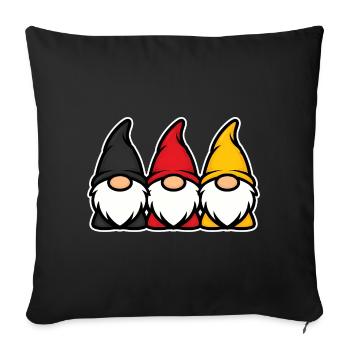 Germany Garden Gnomes Trio Black Red Gold - Sofa pillowcase 17,3'' x 17,3'' (45 x 45 cm) - black - Front