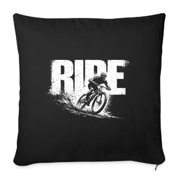 Cadeau de VTT Bike Mountain Shirt Ride Bike - Housse de coussin décorative 45 x 45 cm - noir - Devant