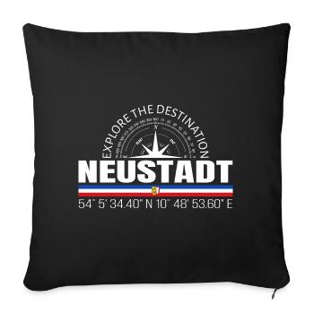 Neustadt - Sofakissenbezug 45 x 45 cm - Schwarz - Vorne