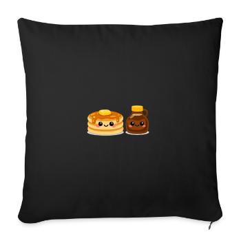 Pancake and Syrup Friends - Sofa pillowcase 17,3'' x 17,3'' (45 x 45 cm) - black - Front