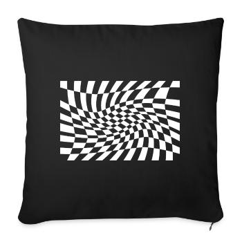 Optical Checker Swirl - Sofa pillowcase 17,3'' x 17,3'' (45 x 45 cm) - black - Front
